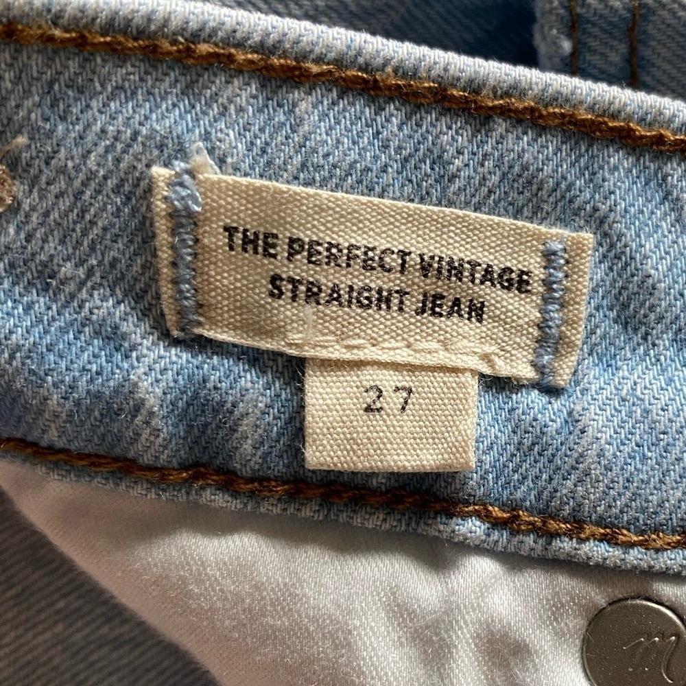 Madewell The Perfect Vintage Straight Distressed Jeans 27 A22 - Picture 12 of 13